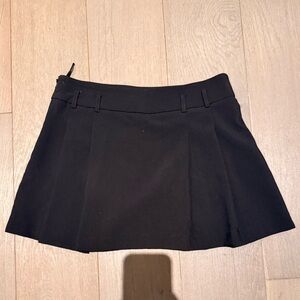Mango Black Pleated Mini Skirt